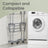 Clothes Drying Rack - Stainless Steel - Gray - Foldable with Wheels and Side Wings