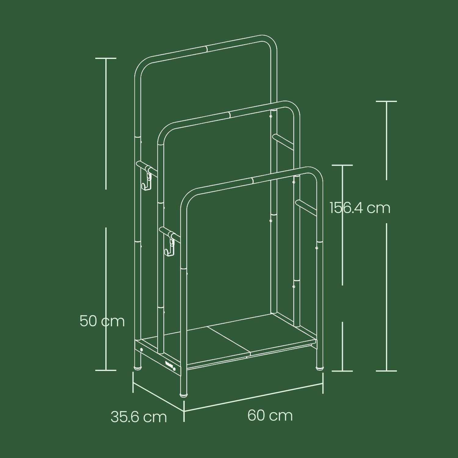 Freestanding Towel Rack - Metal - Ink Black and Ebony - 3-Tier with Storage Shelf and Hooks