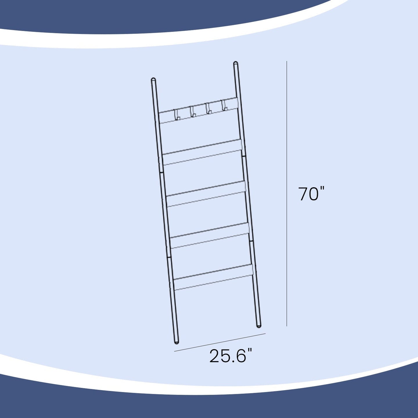 5-Tier Ladder Shelf - Steel - Rustic Brown and Black