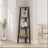 4-Tier Corner Bookshelf - Steel Frame - Natural Oak