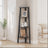 4-Tier Corner Bookshelf - Steel Frame - Natural Oak