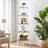 Corner Ladder Shelf - 5-Tier Industrial Style - Wood - Natural Oak
