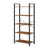 4-Shelf Storage Rack - Wood and Steel - Rustic Brown