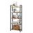 4-Shelf Storage Rack - Wood and Steel - Rustic Brown