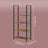4-Shelf Storage Rack - Wood and Steel - Rustic Brown