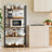 4-Shelf Storage Rack - Wood and Steel - Rustic Brown