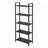 Tall Storage Shelf - Steel - Rustic Brown and Black - 5-Tier Industrial Bookcase