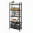 Tall Storage Shelf - Steel - Rustic Brown and Black - 5-Tier Industrial Bookcase