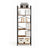 6-Tier Bookshelf, Bookcase - Particleboard and Steel - Greige