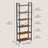 6-Tier Bookshelf, Bookcase - Particleboard and Steel - Greige