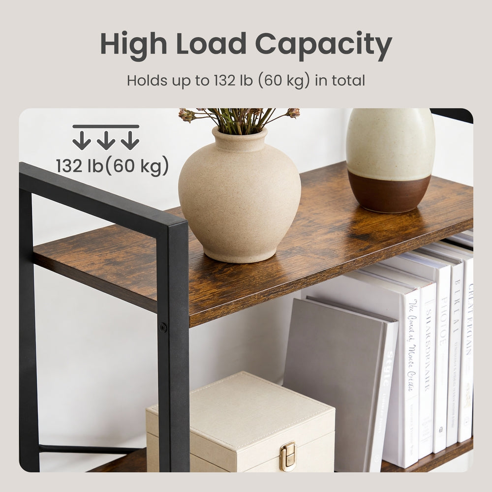 6-Tier Bookshelf, Bookcase - Particleboard and Steel - Greige