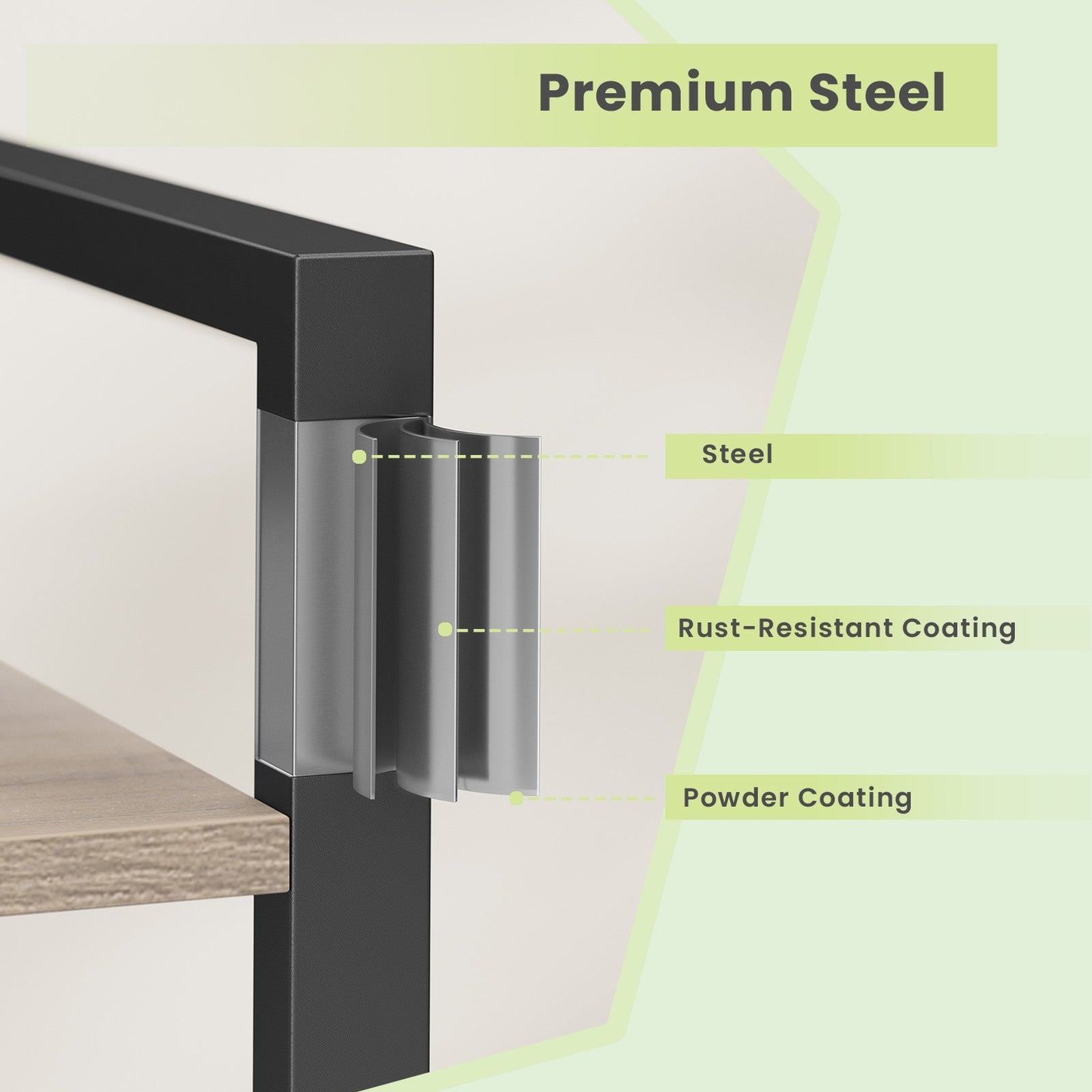 6-Tier Bookshelf - Steel Frame - Special Walnut and Black - Freestanding Design for Living Room