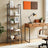 5-Tier Bookcase - Metal Frame - Rustic Brown and Black - Freestanding Design for Home Office and Living Spaces