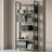 Tall Storage Shelf - Wood and Steel - Brown - with 6 Tiers