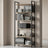Tall Storage Shelf - Wood and Steel - Brown - with 6 Tiers