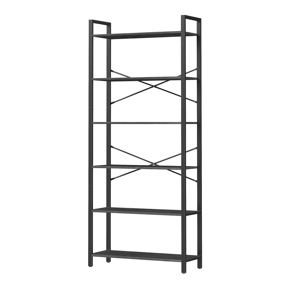 Freestanding Storage Shelf - Wood and Steel - Black