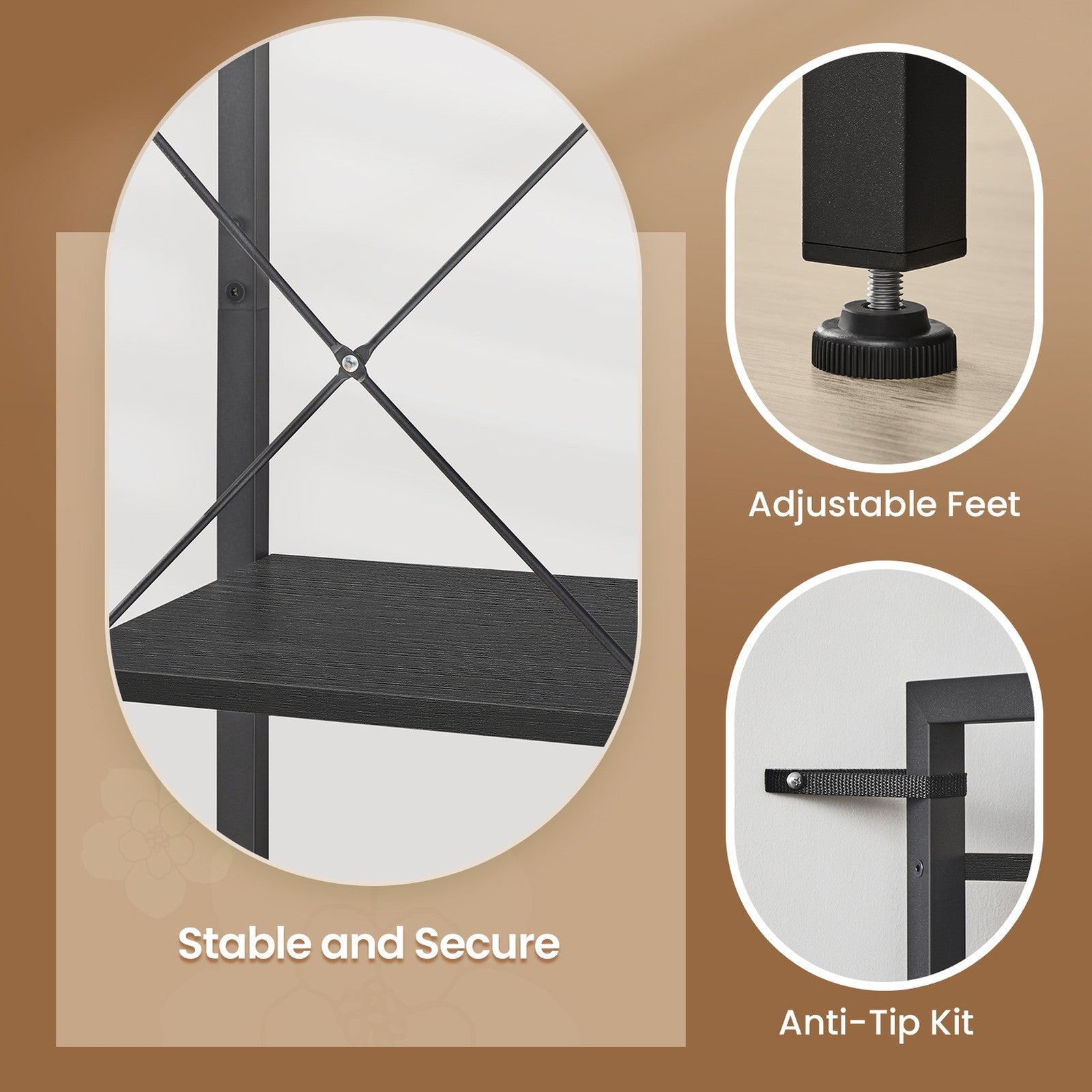 4-Tier Bookshelf - Metal