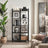 5-Tier Bookcase - Wood - Rustic Brown and Black - Freestanding Storage for Home Office and Living Room