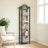 6-Tier Storage Rack - Wood - Wheat Brown - Versatile for Living Room