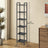 6-Tier Storage Rack - Wood - Ebony Black - Slim Design for Study and Living Room