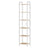 Tall 6-Tier Bookshelf - Steel Frame - Ebony Black - Narrow Design for Living Room and Home Office