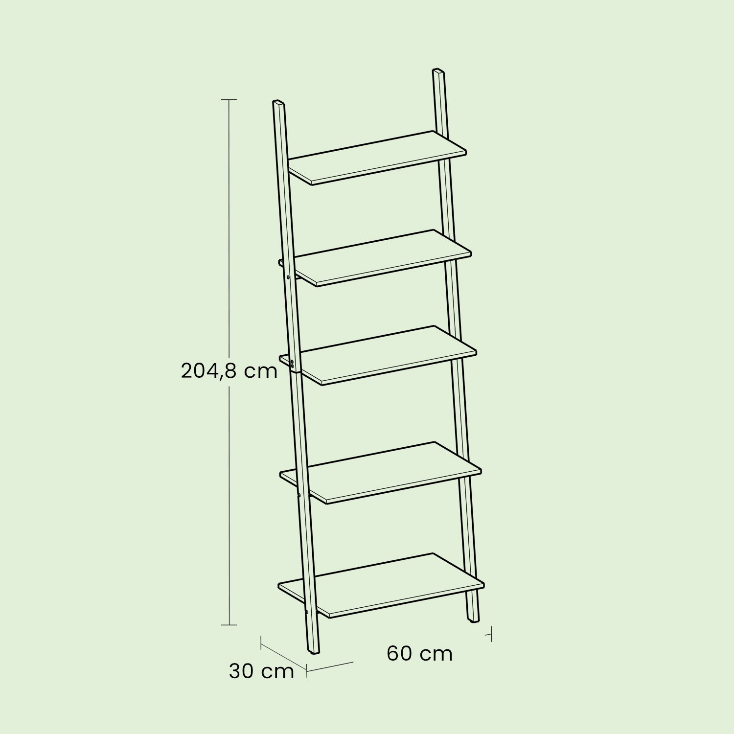 Ladder Shelf - 6-Tier - Particleboard - Anti-Tip Kit Included