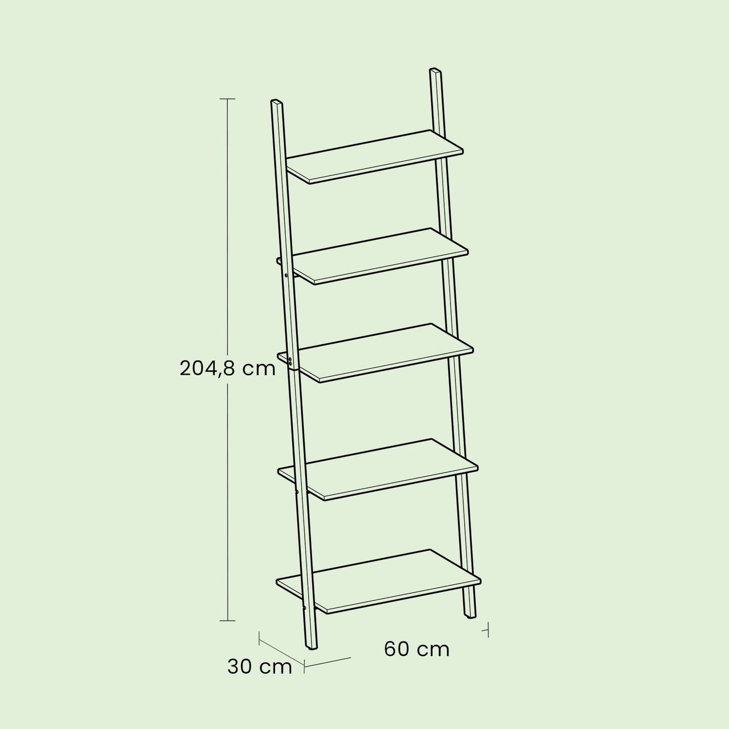 Ladder Shelf - 6-Tier - Particleboard - Anti-Tip Kit Included