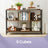 2-Tier Ladder Shelf - Wood and Steel - Rustic Brown