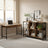 2-Tier Ladder Shelf - Wood and Steel - Rustic Brown