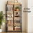 4-Tier Ladder Shelf - Wood and Steel - Rustic Brown