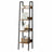 4-Tier Bookcase - Steel - Rustic Brown and Black - Freestanding Storage Shelf
