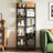 Narrow 5-Tier Bookshelf - Wood - Rustic Brown - Versatile Ladder Shelf for Home and Office