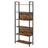 Storage Shelf - Wood and Steel - Rustic Brown - with 6 Shelves