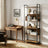 Storage Shelf - Wood and Steel - Rustic Brown - with 6 Shelves