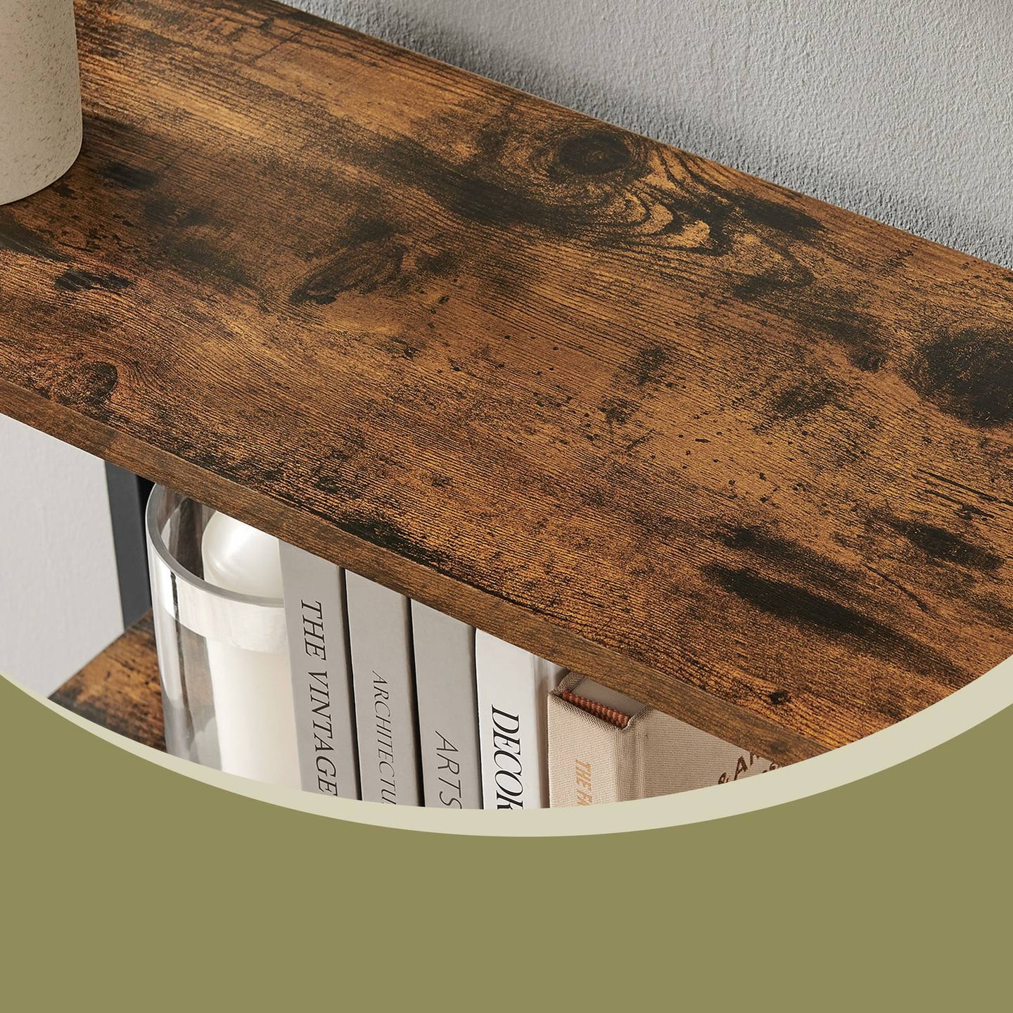 Storage Shelf - Wood and Steel - Rustic Brown - with 6 Shelves