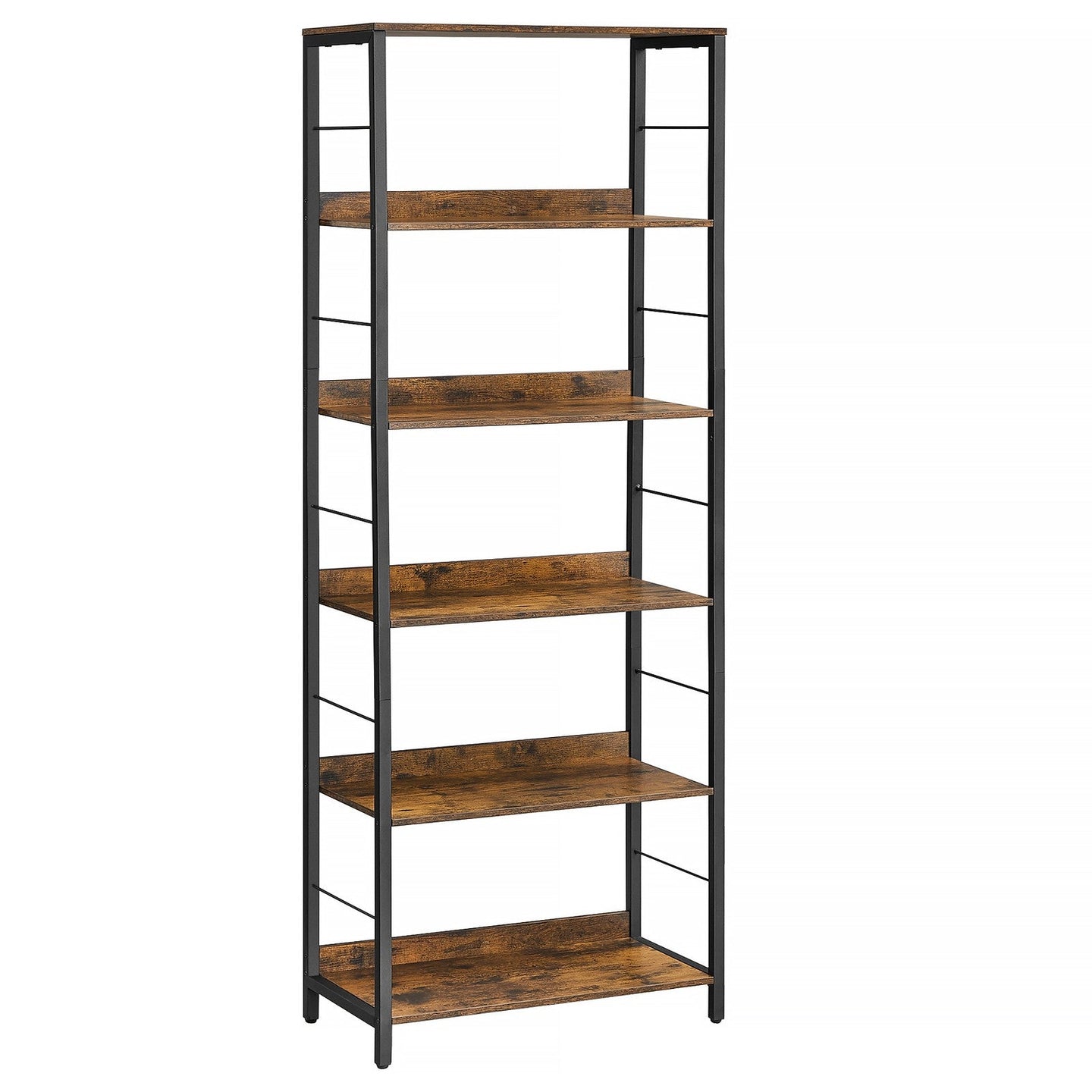 6-Tier Storage Shelf - Engineered Wood - Rustic Brown
