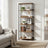 6-Tier Storage Shelf - Engineered Wood - Rustic Brown