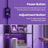 6-Tier Shelving Unit - Steel - Ebony Black - Dimmable LED Lighting