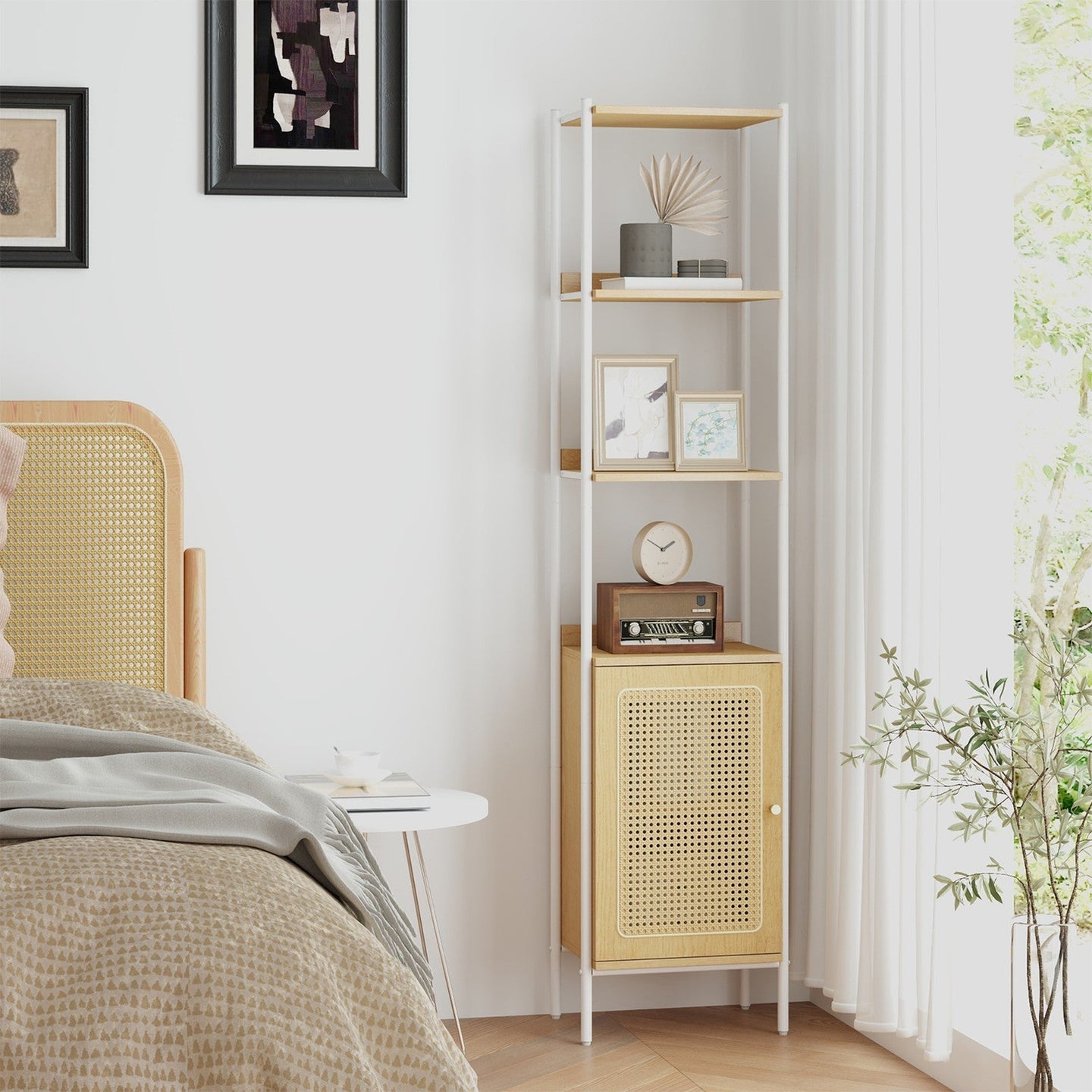 6-Tier Bookshelf - Metal Frame - Boho