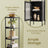 6-Tier Freestanding Bookcase - Metal Frame - Boho Style