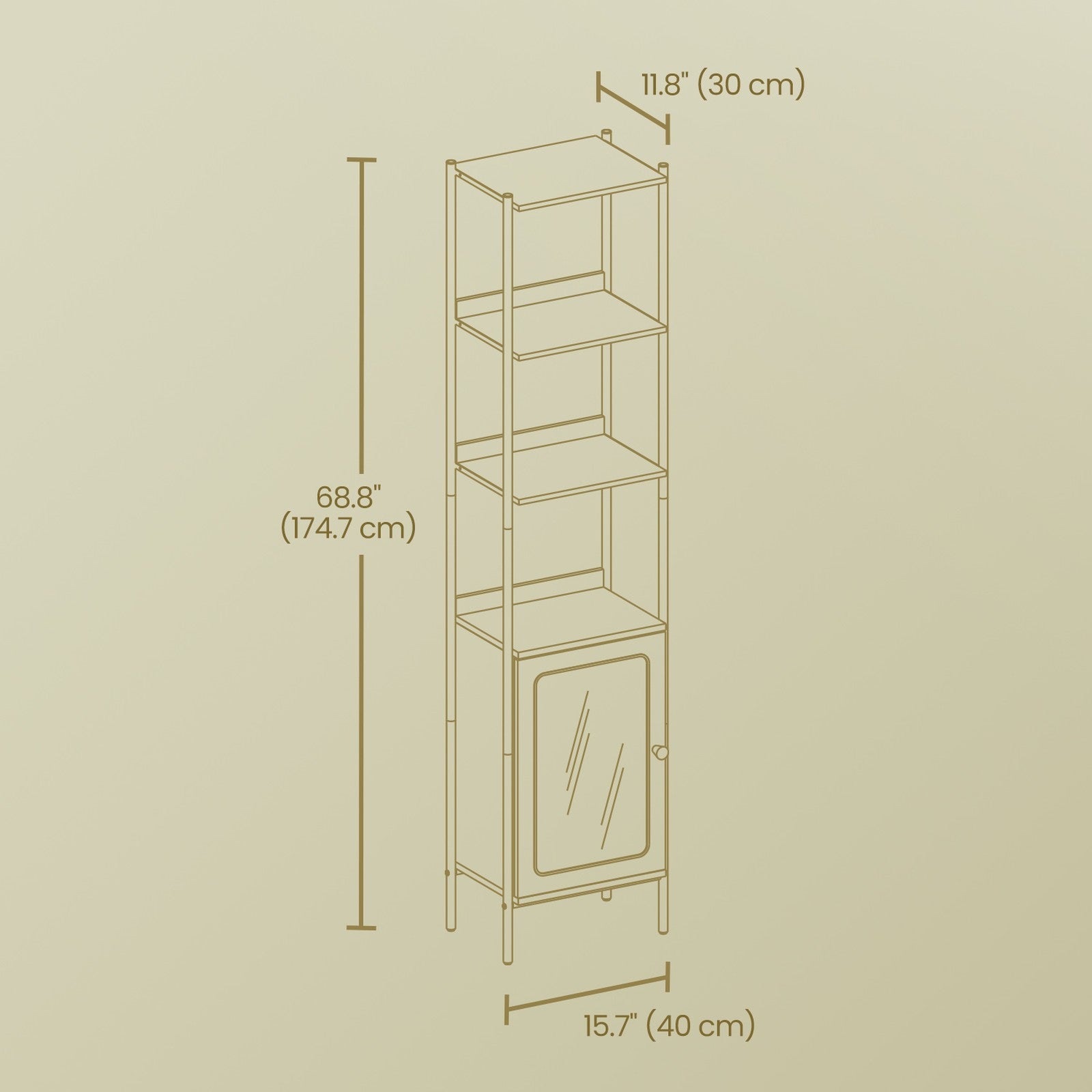 6-Tier Freestanding Bookcase - Metal Frame - Boho Style