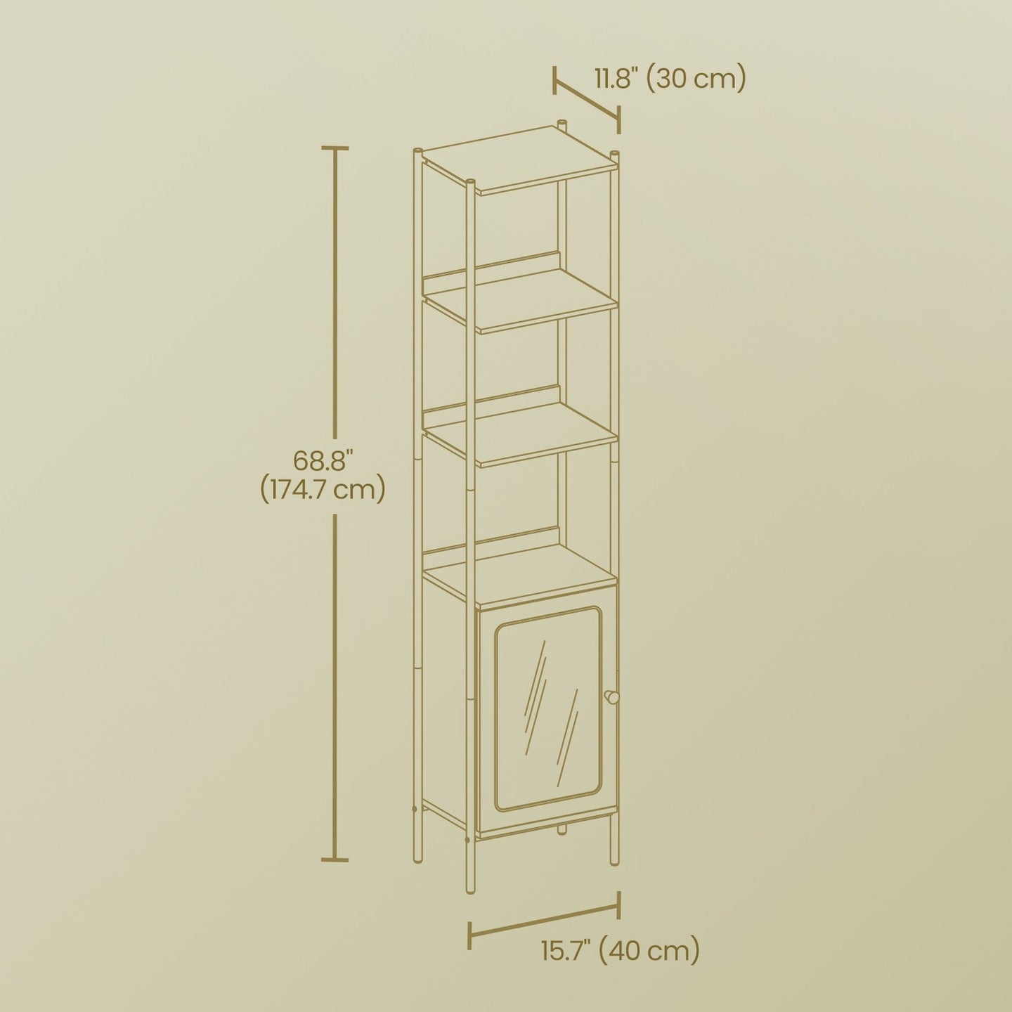 6-Tier Freestanding Bookcase - Metal Frame - Boho Style