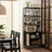 6-Tier Bookshelf - Metal Frame - Oak Beige - Adjustable Shelves with Rattan-Like Doors