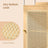 6-Tier Bookshelf - Metal Frame - Oak Beige - Adjustable Shelves with Rattan-Like Doors