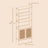 6-Tier Bookshelf - Metal Frame - Oak Beige - Adjustable Shelves with Rattan-Like Doors