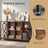 Bookshelf - Particleboard and Steel - Brown - with 8 Storage Cubes
