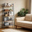 5-Tier Ladder Shelf - Metal - Rustic Brown and Black - Freestanding Bookshelf for Home Office and Living Space