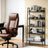 5-Tier Ladder Shelf - Metal - Rustic Brown and Black - Freestanding Bookshelf for Home Office and Living Space