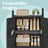 Tall Bookshelf - Metal - Ebony Black - 6-Tier Design with Door and Adjustable Shelves