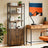Tall Bookshelf - Metal - Ebony Black - 6-Tier Design with Door and Adjustable Shelves